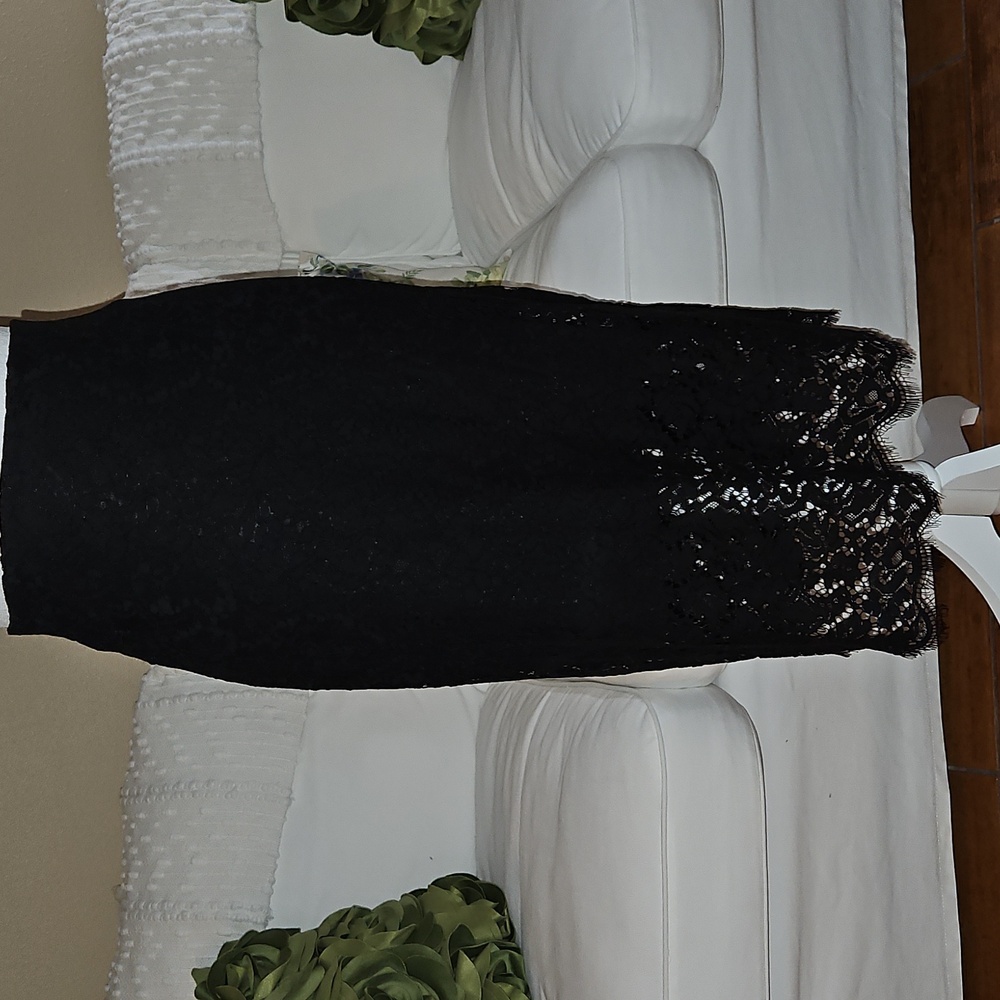 New York & Company Eva Mendez Black Lace Skirt Size XL